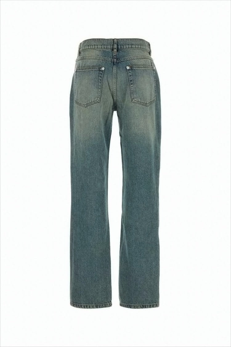 Gimaguas Straight-Leg Denim Pants With Vertical Embellishments