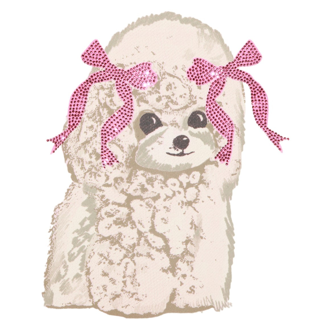 Ganni Pastel Pink Sweater With Fluffy Dog Graphic