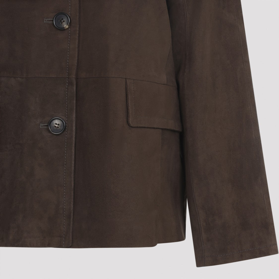 Max Mara Tailored Brown Lamb Leather Jacket