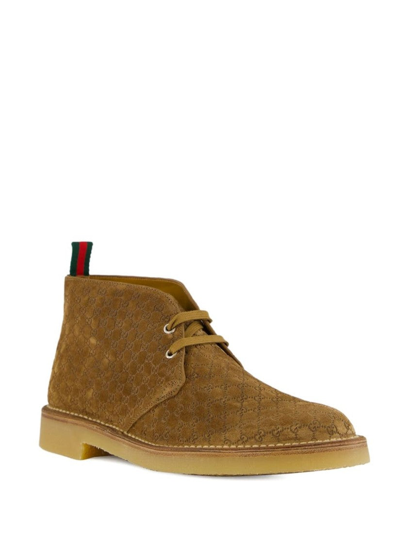 Gucci Camel Suede Ankle Boots