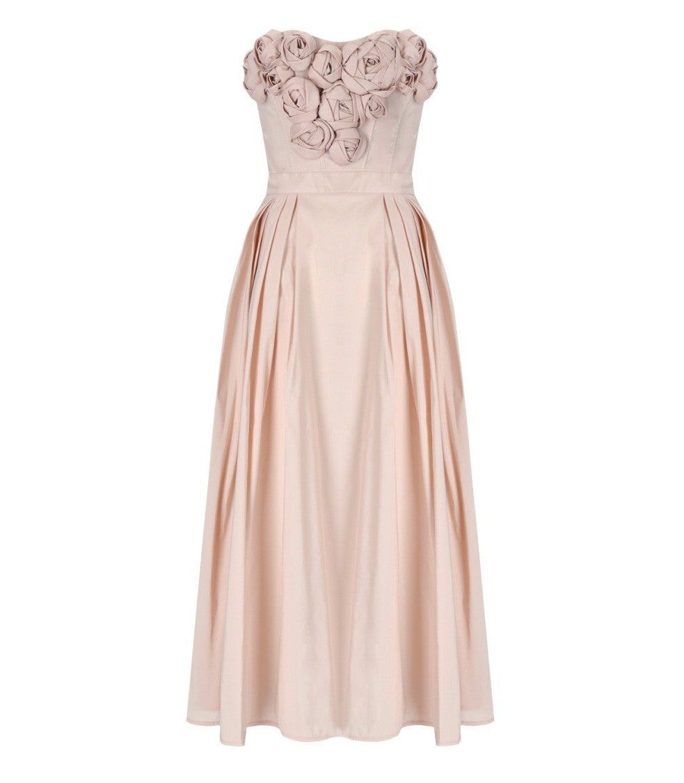 Elisabetta Franchi Rosa Baby Midi Dress With Roses