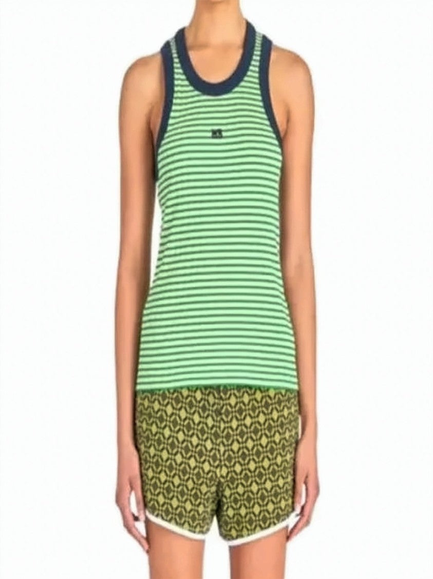 Wales Bonner Slim-Fit Sleeveless Stripe Tank Top With Ribbed Details