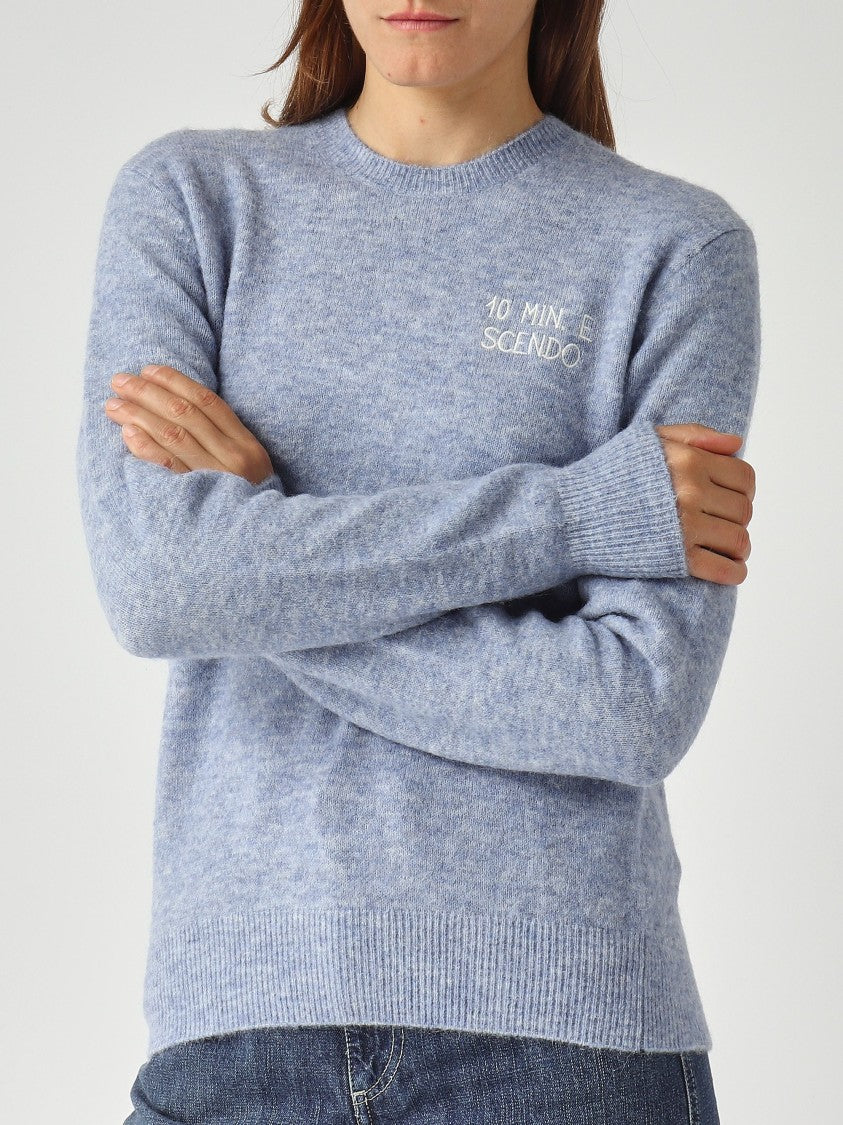 Mc2 Saint Barth Alpaca Knit Sweater With Ribbed Finishing