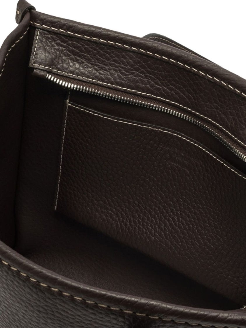 Gianni Chiarini Structured Brown Calf Leather Shopper Bag