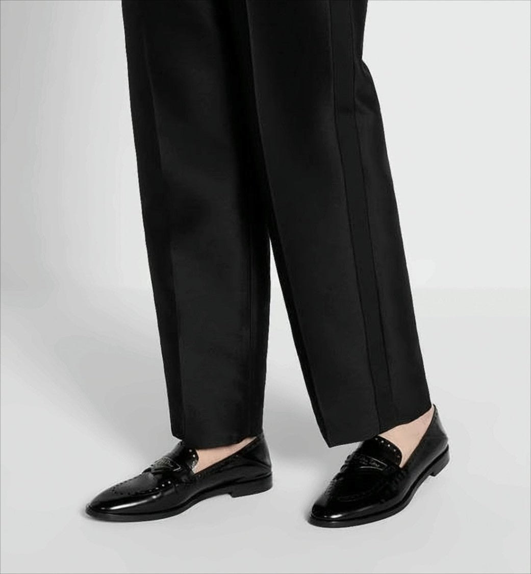 Christian Dior Sleek Backless Loafers With Perforated Detailing And Branded Plaque