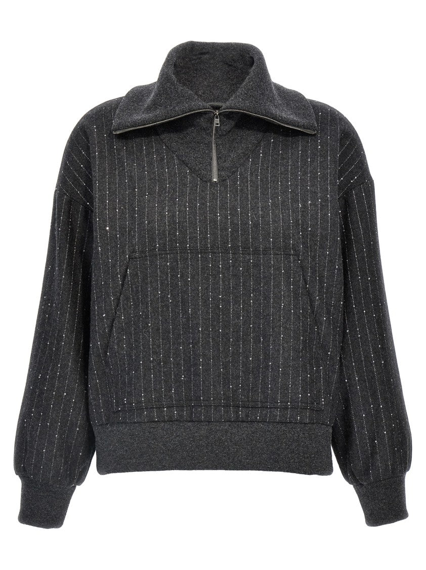 Herno Sequin Half-Zip Sweatshirt