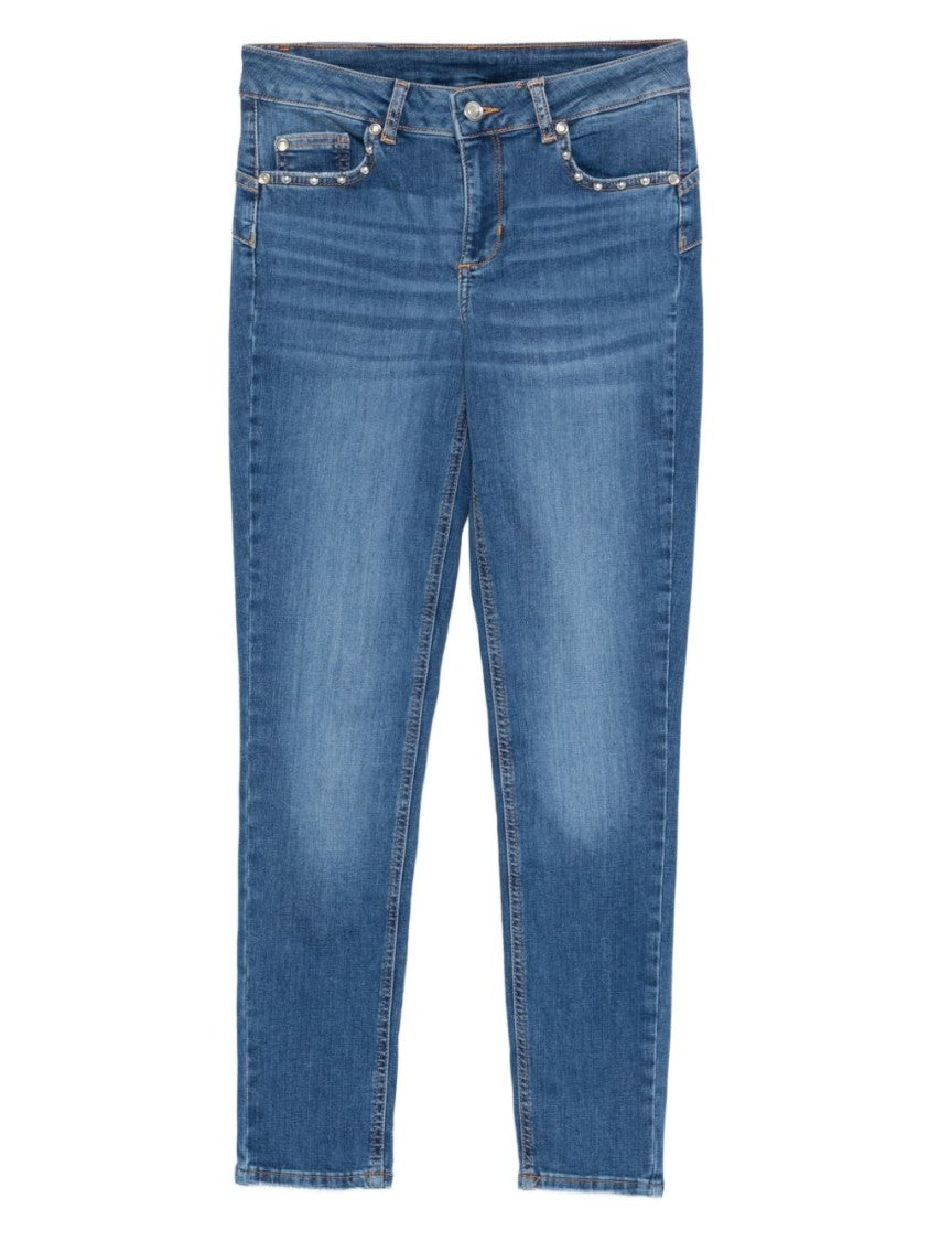 Liu Jo Straight-Leg Blue Jeans With Pocket Embellishments