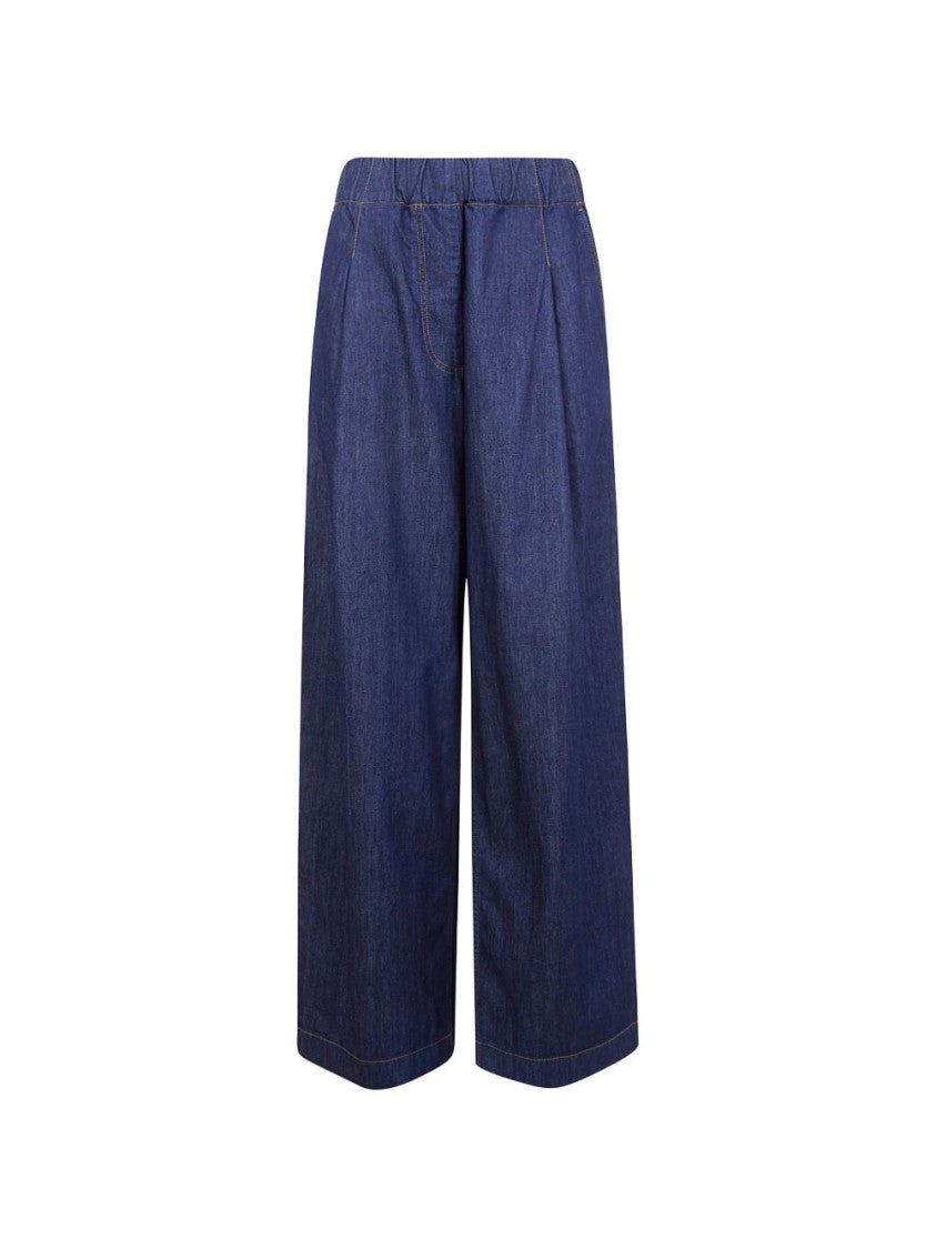 Dries Van Noten Cropped Wide-Leg Denim Trousers
