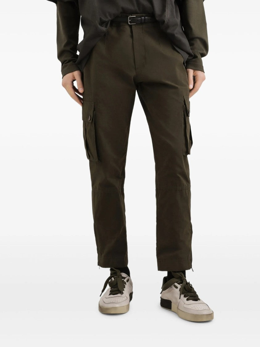 Dolce & Gabbana Black Cropped Cargo Flap Pocket Pants