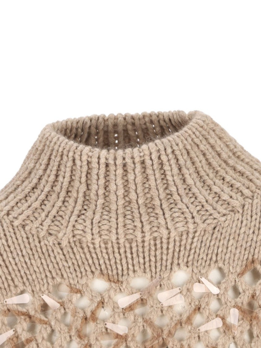 Brunello Cucinelli Textured Knit Sweater With Classic Crew Neckline