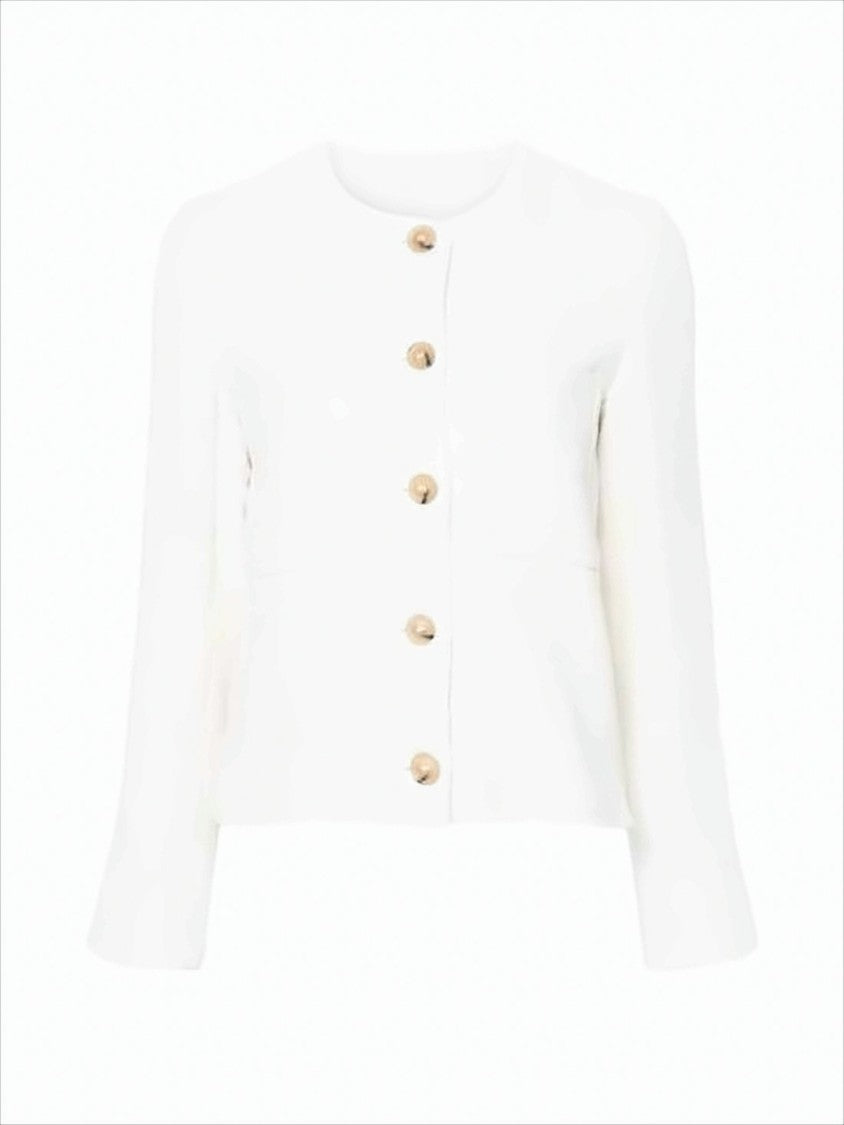 A.P.C. Cropped Textured Jacket With Button Closure