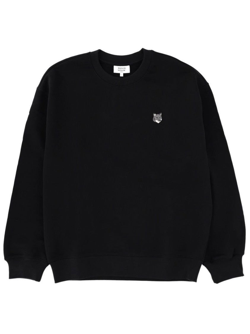 Maison Kitsuné Classic Black Long-Sleeve T-Shirt With Ribbed Cuffs