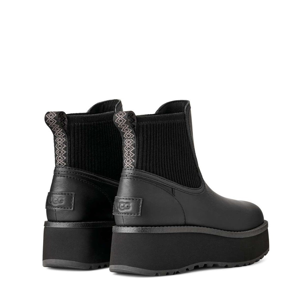 Ugg Chelsea Boots With Ribbed Knit Collar