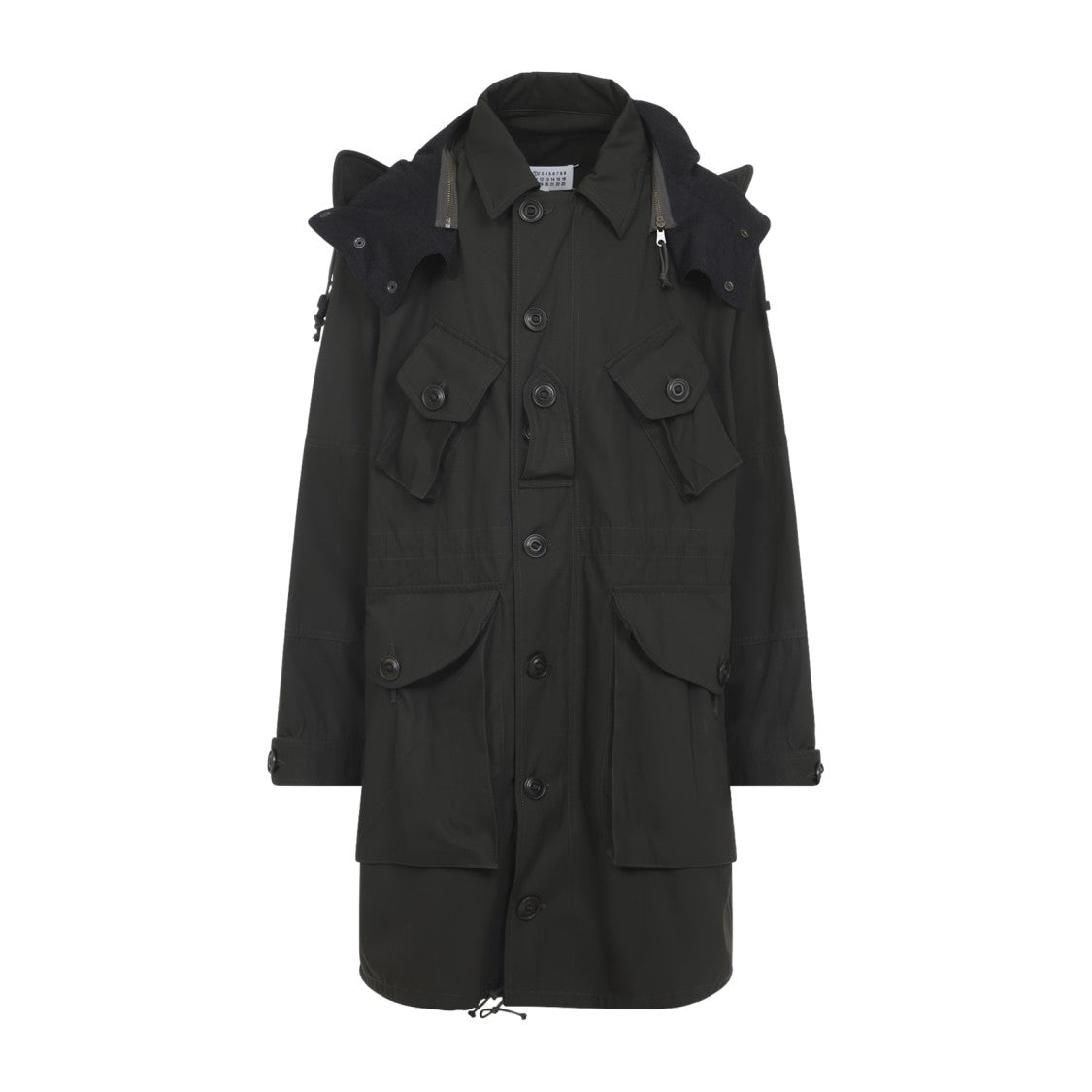 Maison Margiela Structured Button-Up Coat With Detachable Hood And Flap Pockets