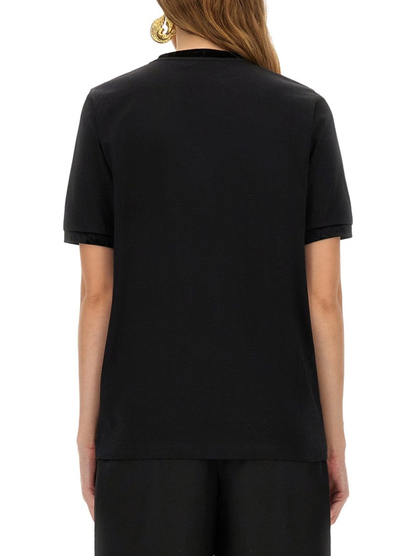 Nina Ricci Short-Sleeved T-Shirt With Decorative Ribbon Bow Detail