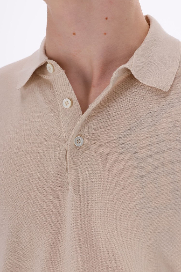 Drumohr Superlight Long Sleeve Cotton Polo
