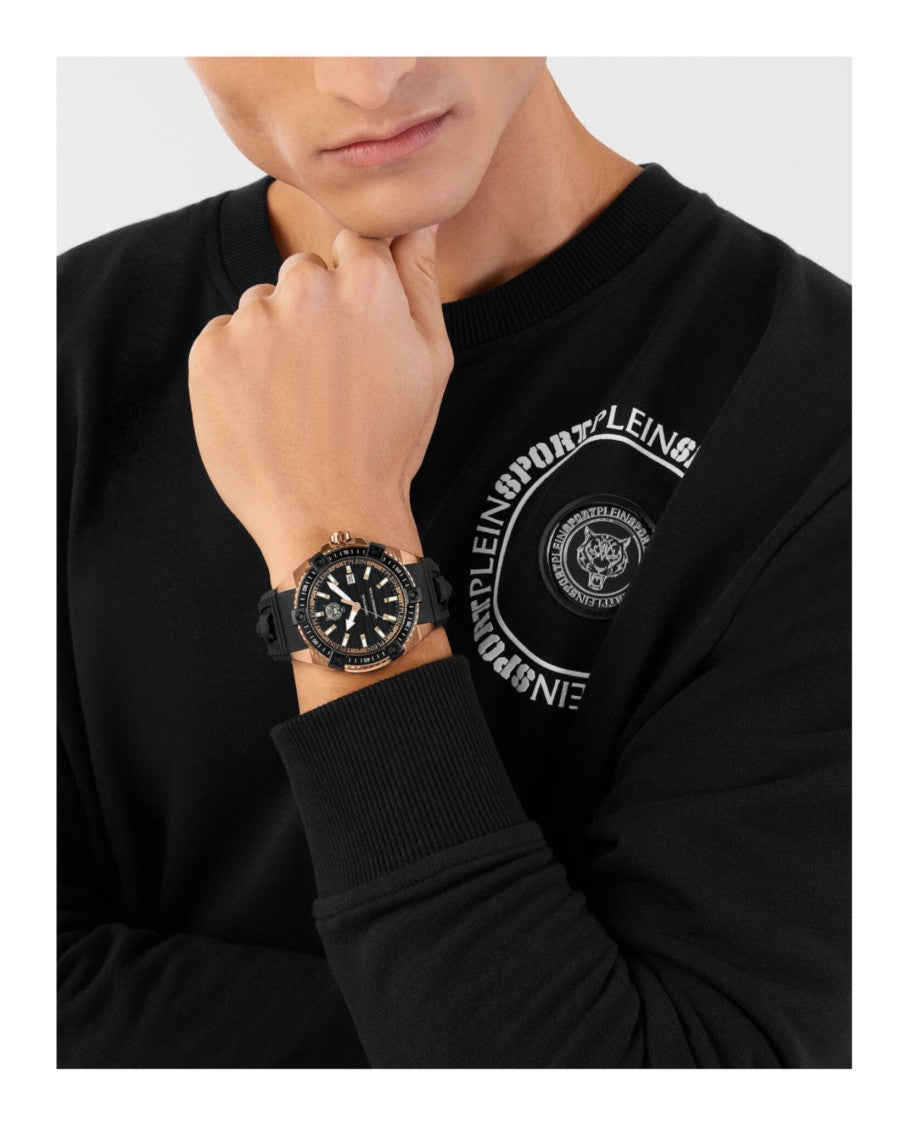 Plein Sport Urban Pulse Silicone Watch With Ip Rose Gold Accents