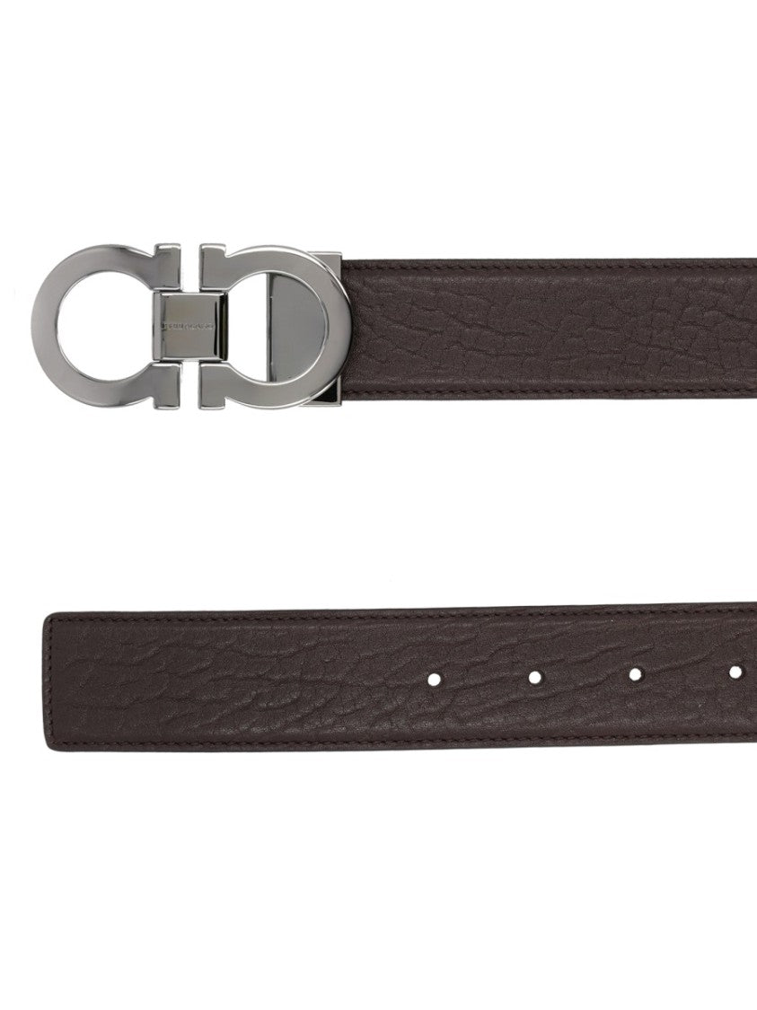 Ferragamo Leather Double Hooks Belt