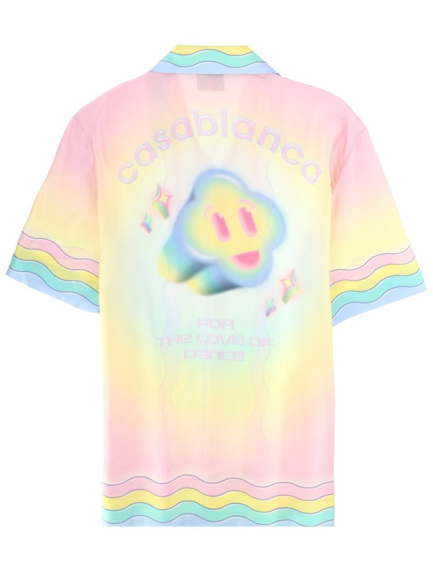 Casablanca Flaming Tennis Ball Pastel Wavy Shirt