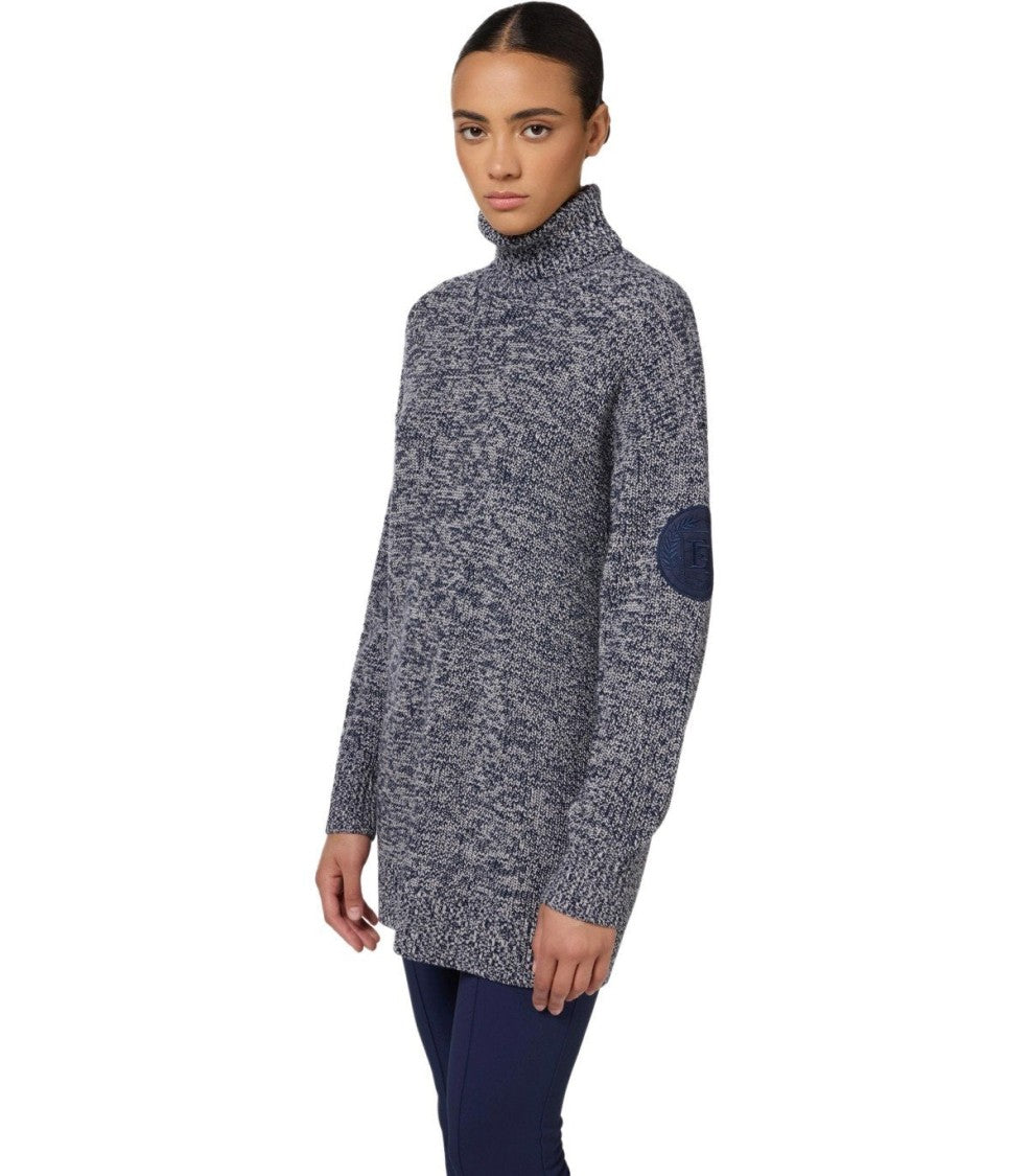 Elisabetta Franchi Navy Blue Turtleneck Sweater