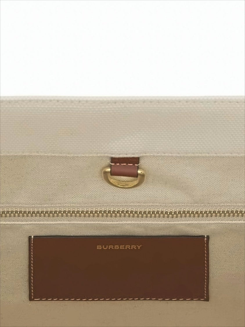 Burberry Structured Rectangular Canvas Shoulder Bag