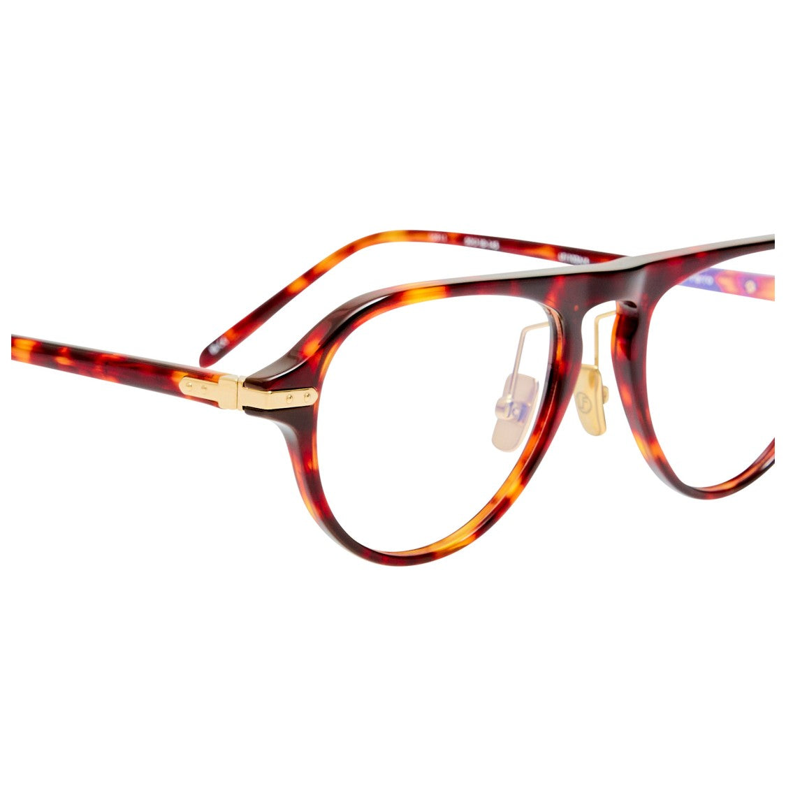 Linda Farrow Aviator-Style Tortoiseshell Sunglasses With Gold Accents