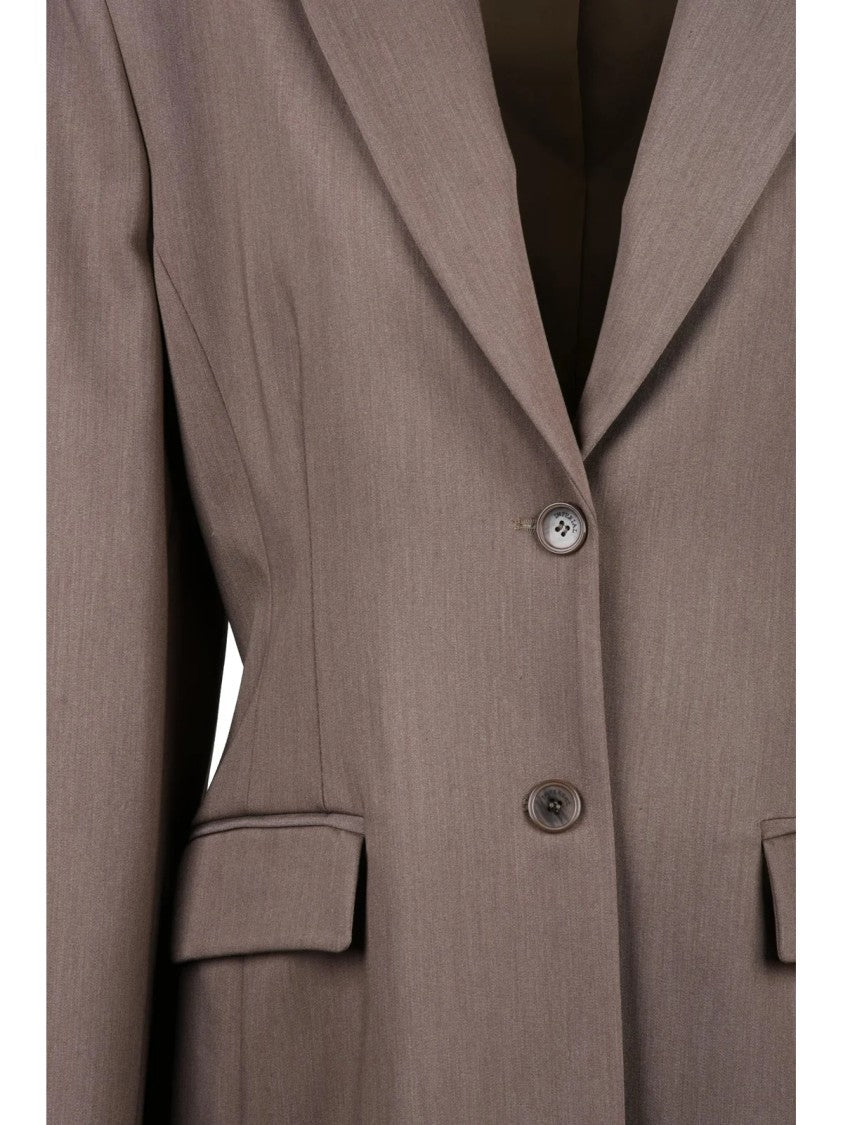 Imperial Tailored Brown Fitted Jacket With Classic Lapel And Versatile Appeal