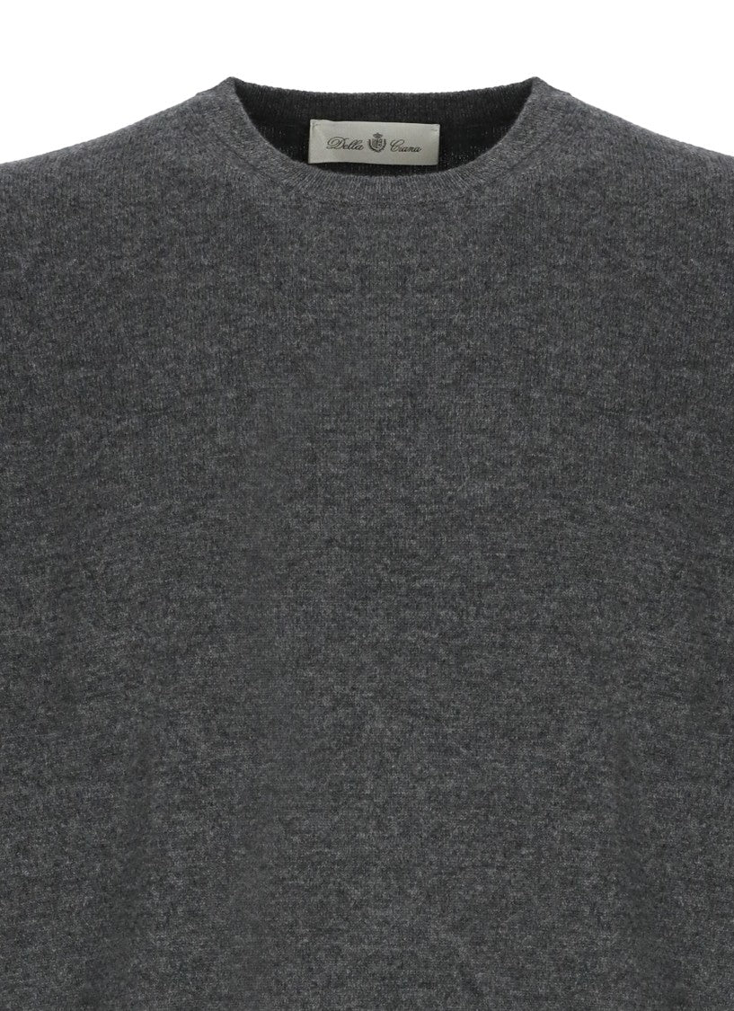 Della Ciana Grey Wool-Blend Crew Neck Sweater