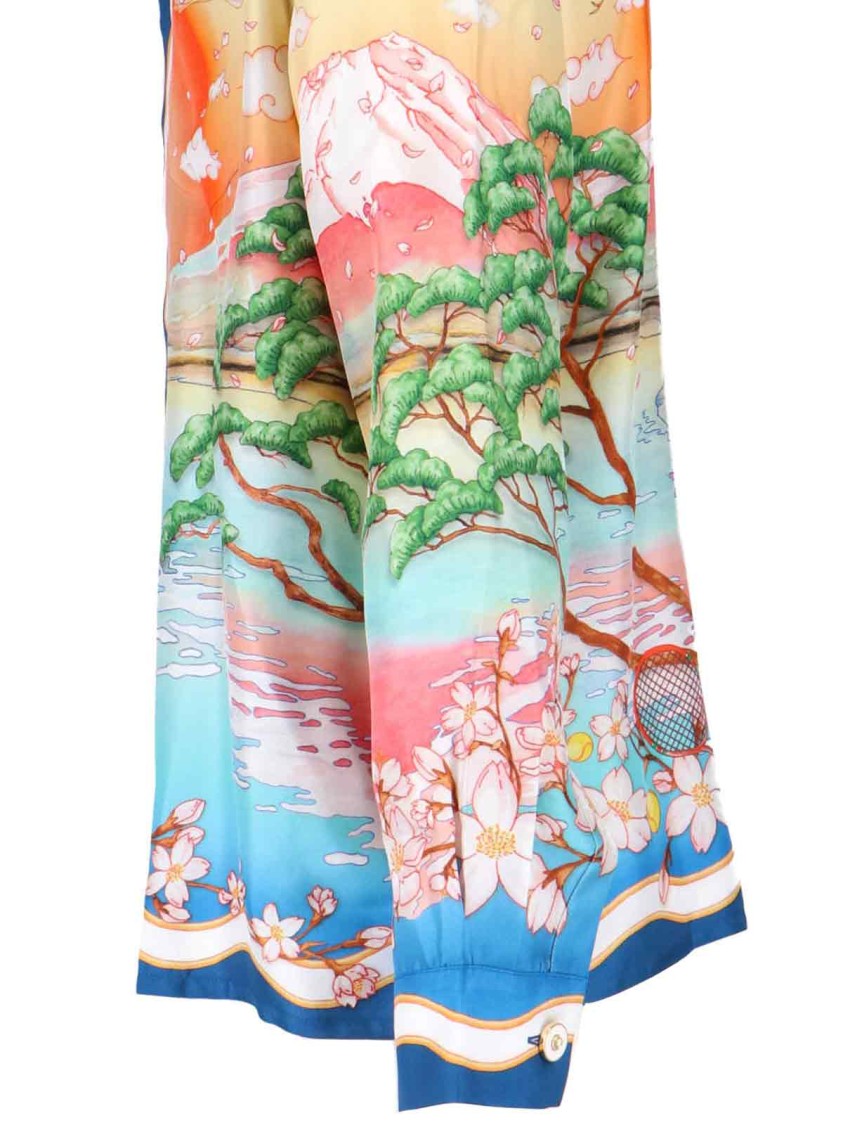 Casablanca "Tennis Club" Shirt – Light Blue And Multicolor