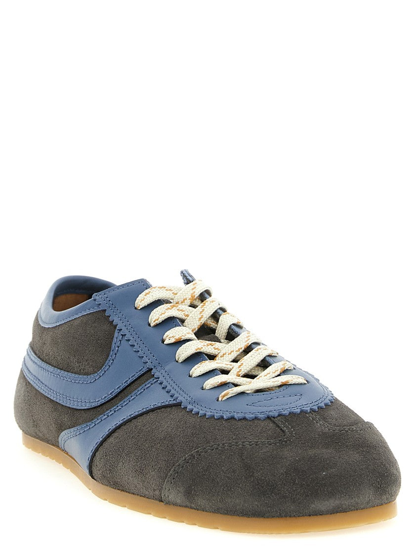 Dries Van Noten Soft Suede Sneakers With Smooth Leather Accents