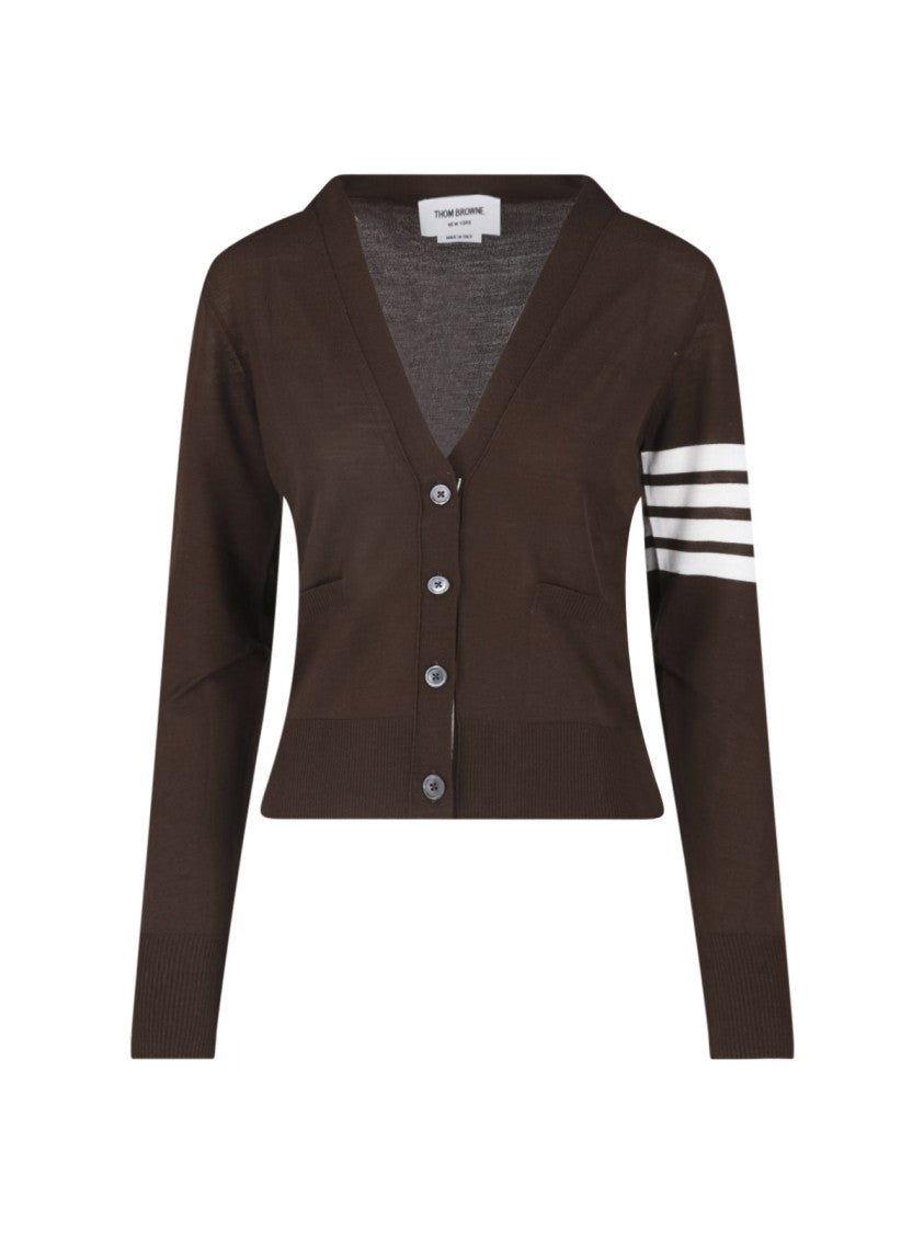 Thom Browne Brown Virgin Wool 4-Bar Cardigan