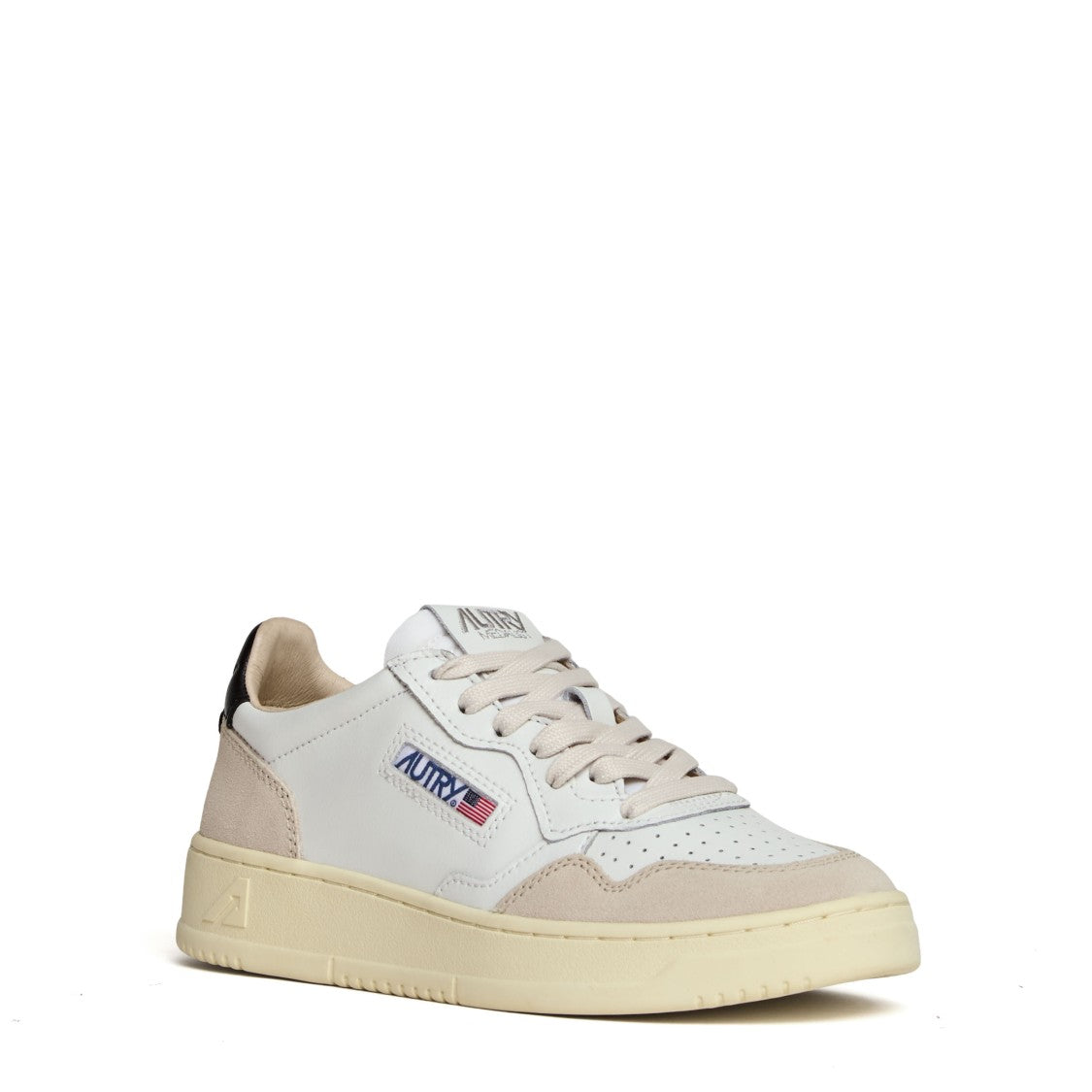 Autry White Black Medalist Low Suede Sneakers