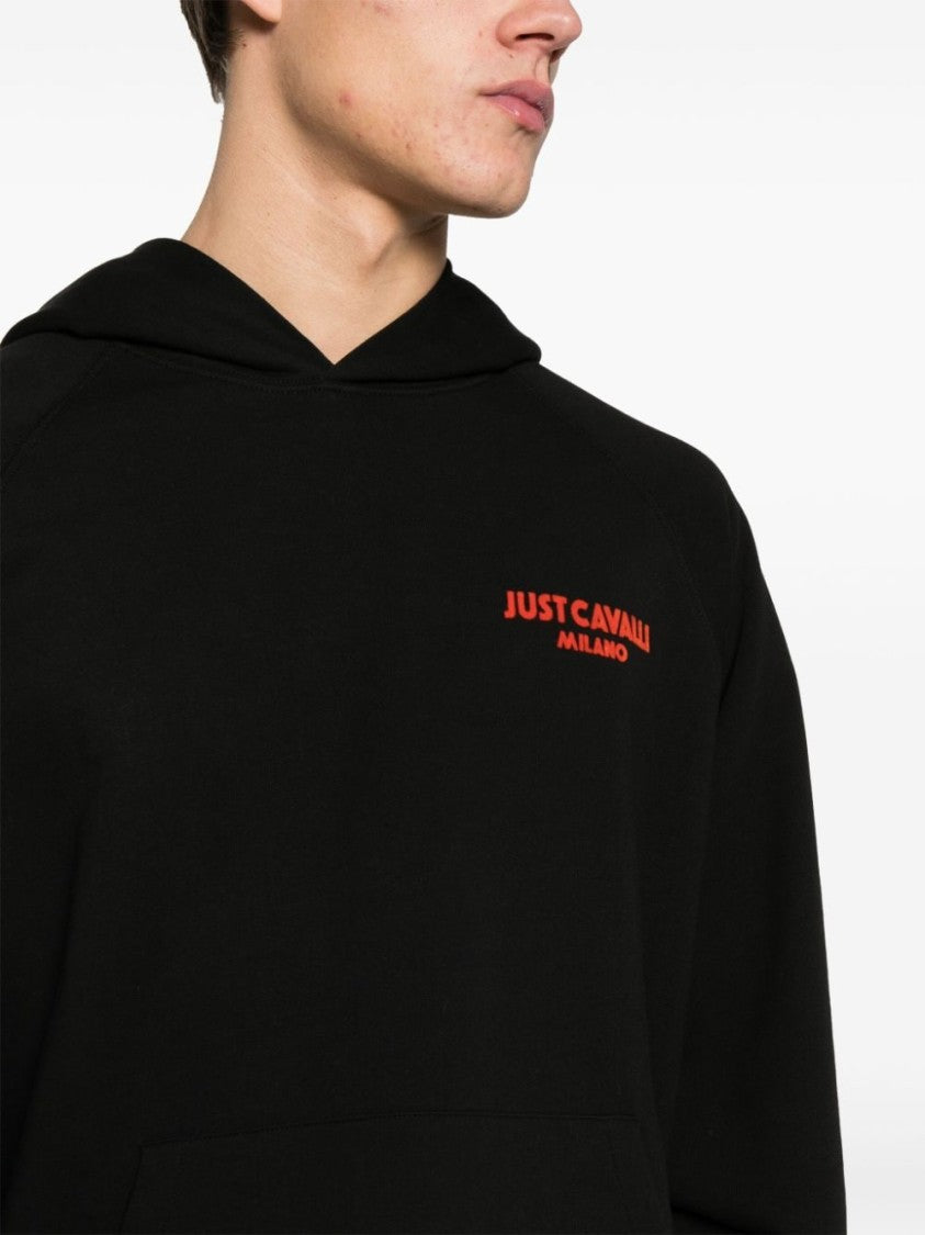 Just Cavalli Black Cotton Sweatshirt