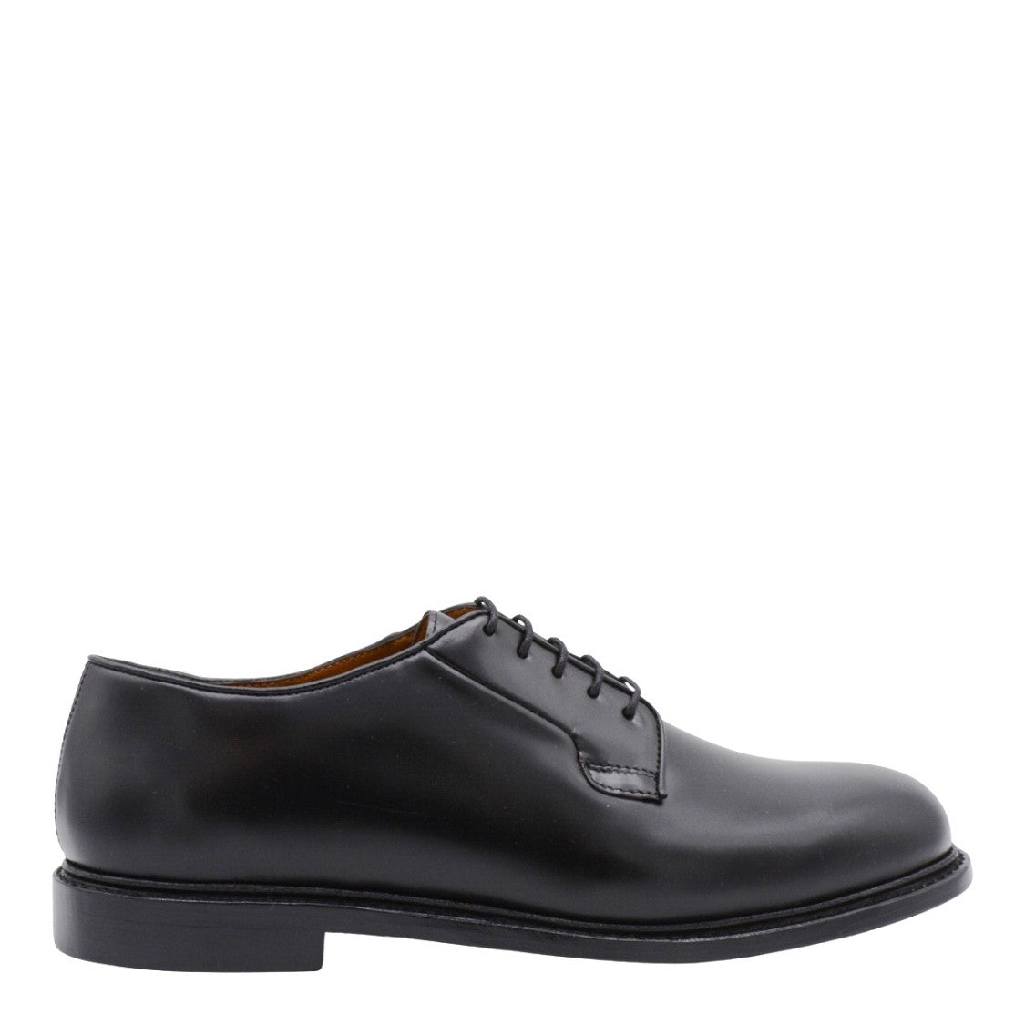 Sebago Polished Black Leather Lace-Up Flat Shoes