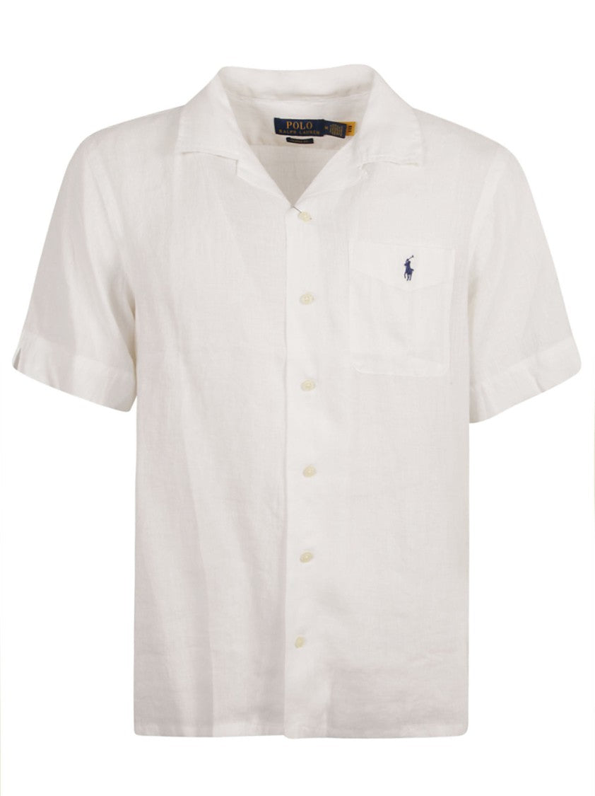Polo Ralph Lauren White Linen Poplin Shirt Camp Collar