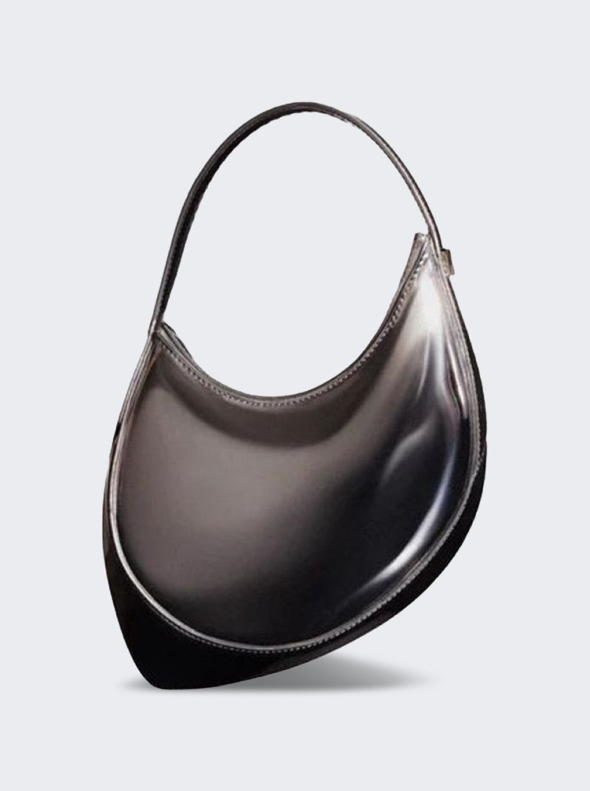 Mugler Mini Smooth Spiral Curve 02 Metallic Jersey Handbag