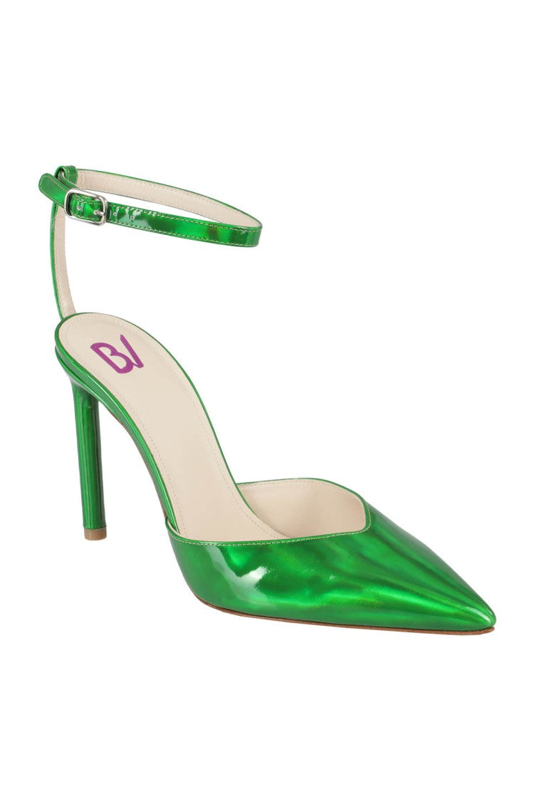 Bettina Vermillon Green Patent Leather Pumps