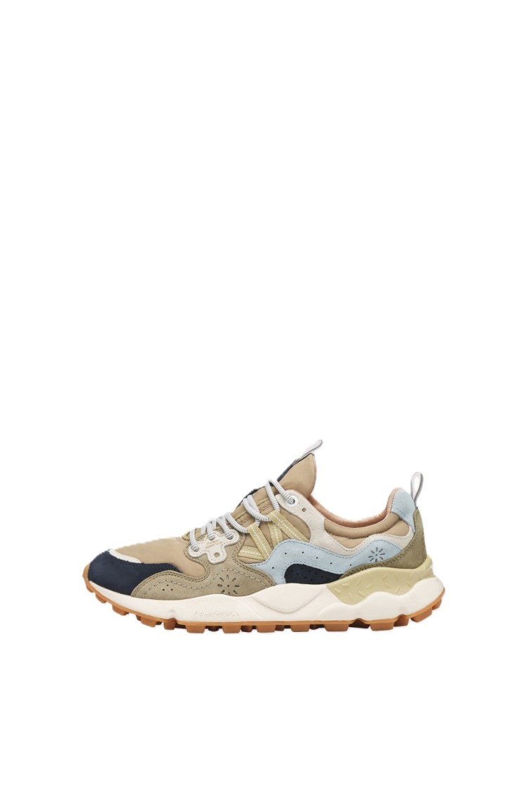 Flower Mountain Layered Sneakers With Textured Sole And Perforated Upper