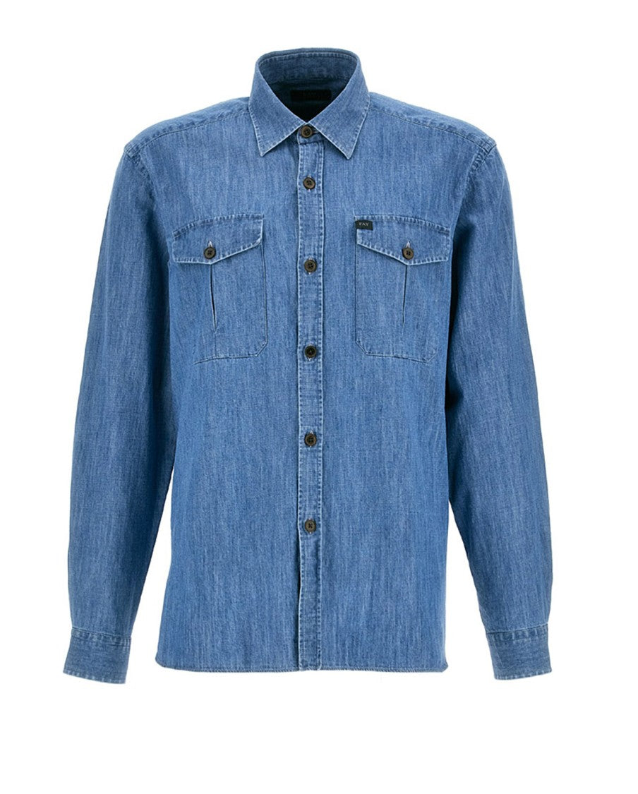 Fay Comfort Fit Denim Shirt