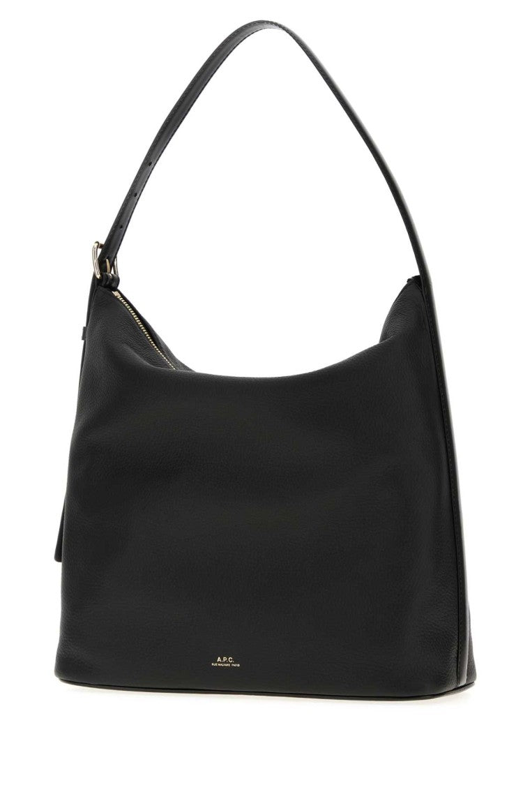 A.P.C. Black Leather Vera Shoulder Bag