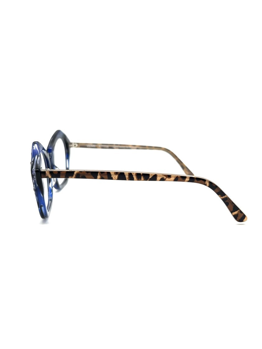 Francis Klein Blue Vienne Bold Geometric Frames