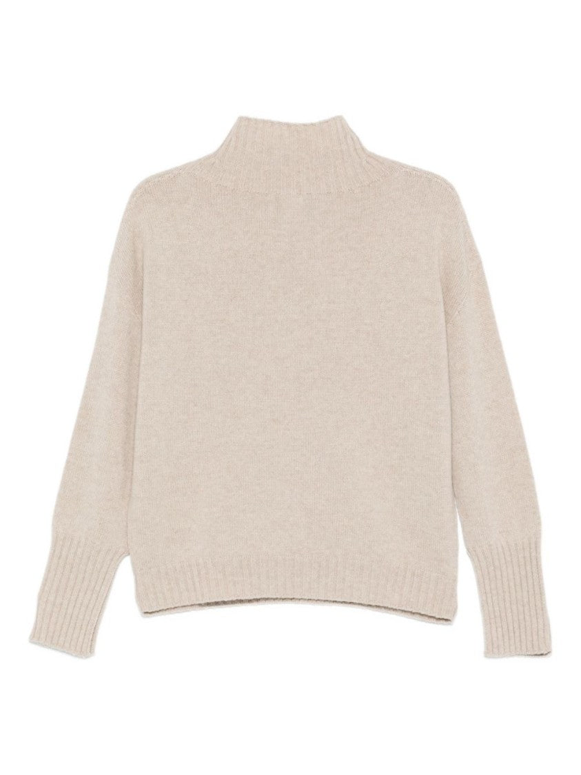 Vanisé Ribbed Neckline Beige Vanisé Sweater