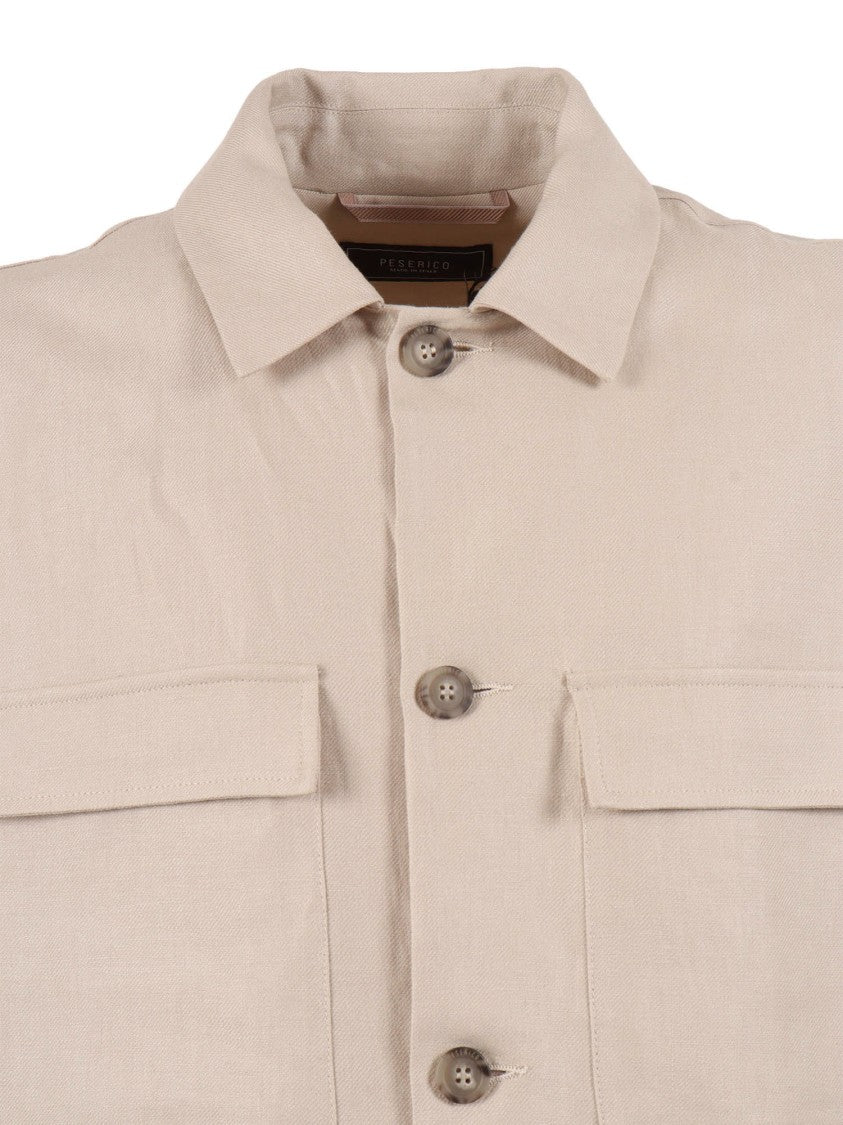 Peserico Boxy Linen Button Down Jacket