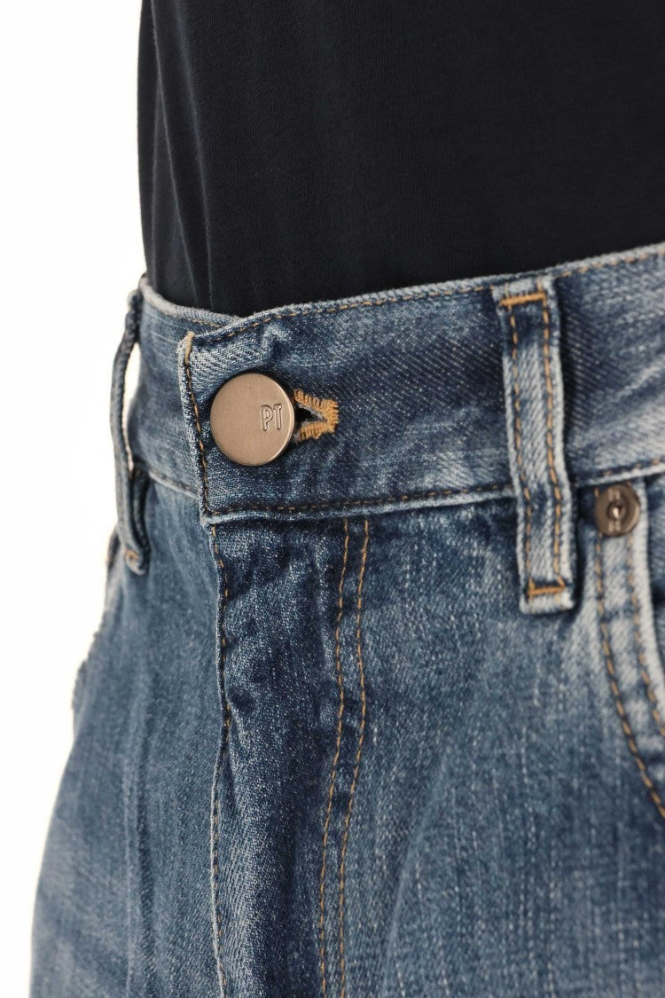 Pt Denim Loose Fit Pure Cotton Denim Jeans