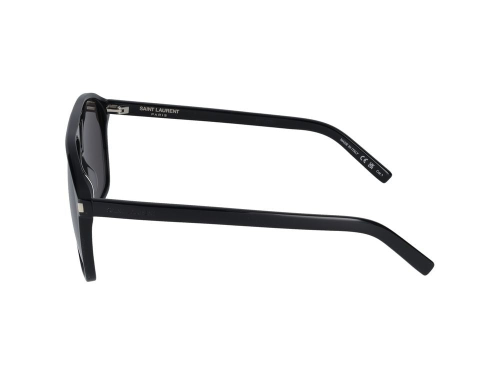 Saint Laurent Black Oversized Square Acetate Sunglasses