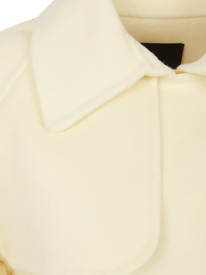 Fabiana Filippi Cropped Neutrals Coat With Asymmetrical Front Panel