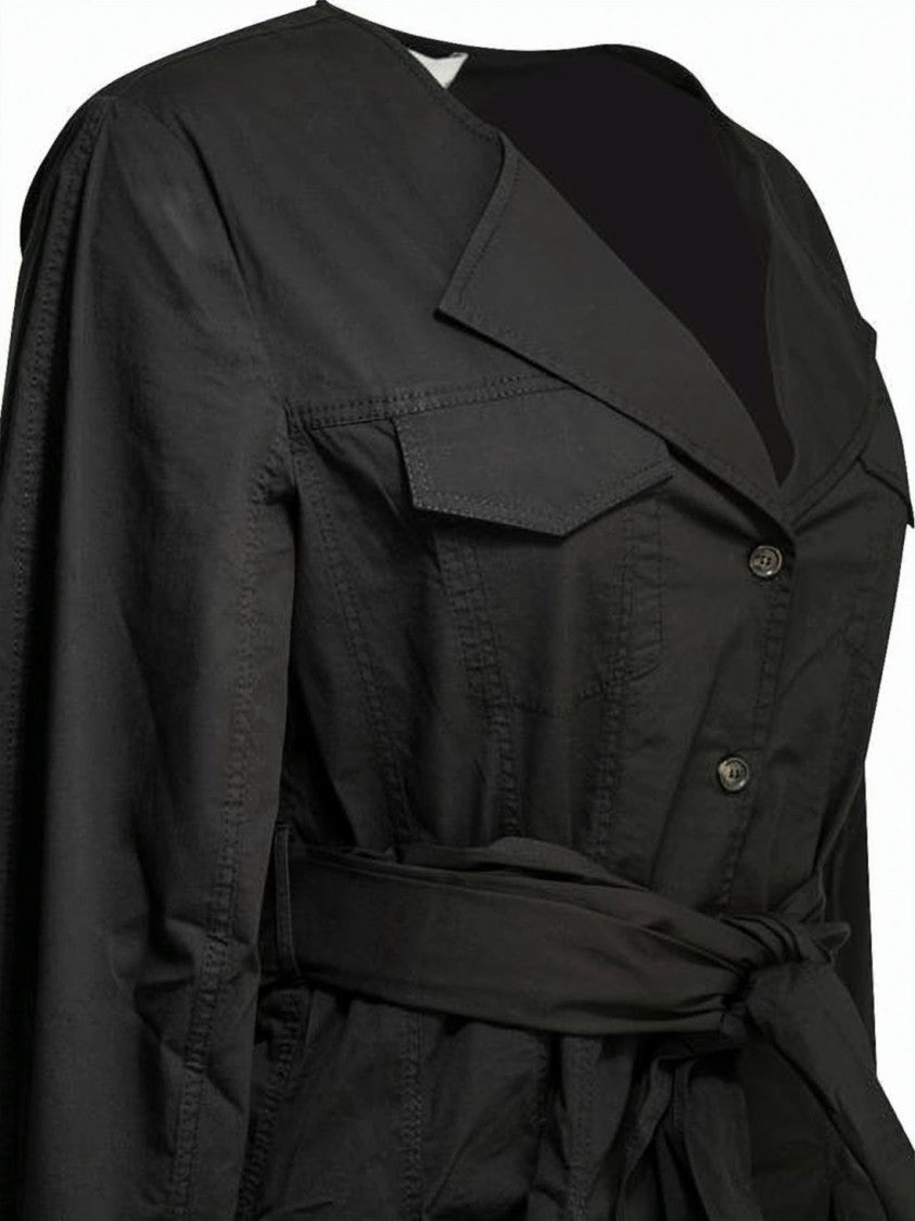 Ganni Structured Black Mini Dress With Wide Lapel