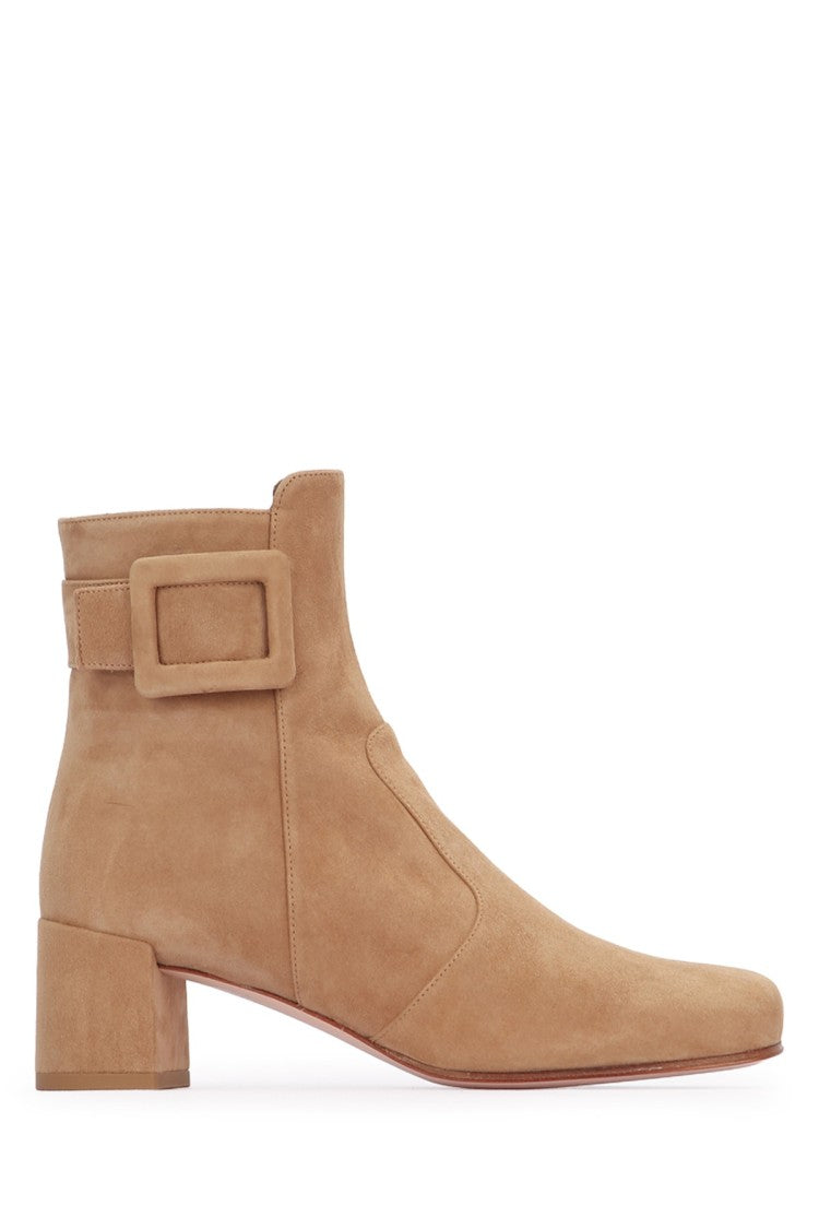 Roger Vivier Square-Toe Suede Bootie