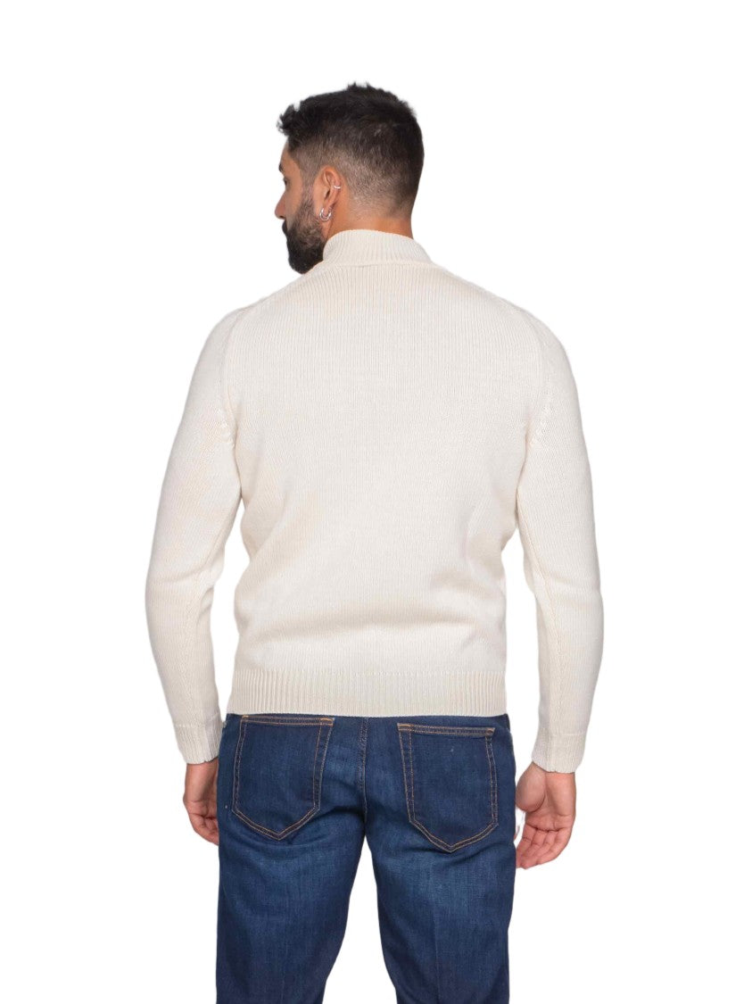 Peserico Intricately Knitted Half-Zip Pullover With Ribbed Cuffs