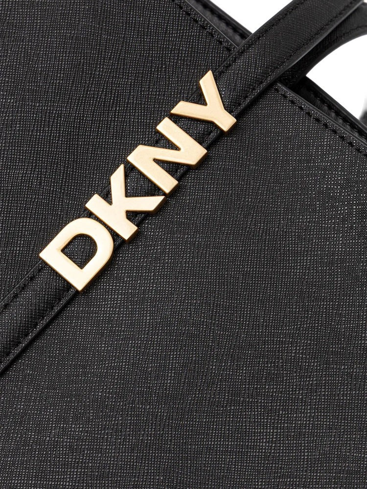 Dkny Structured Cow Leather Tote Bag With Detachable Pouch